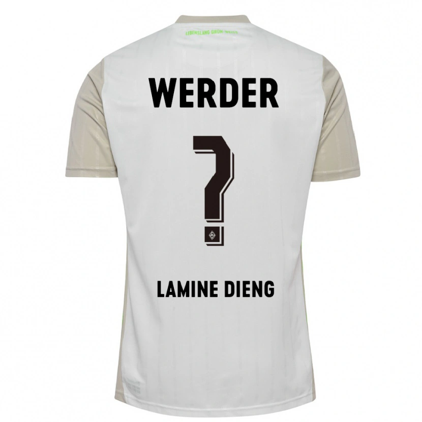 Danxen Kinder Mamadou Lamine Dieng #0 Weiß Schwarz Auswärtstrikot Trikot 2025/26 T-Shirt