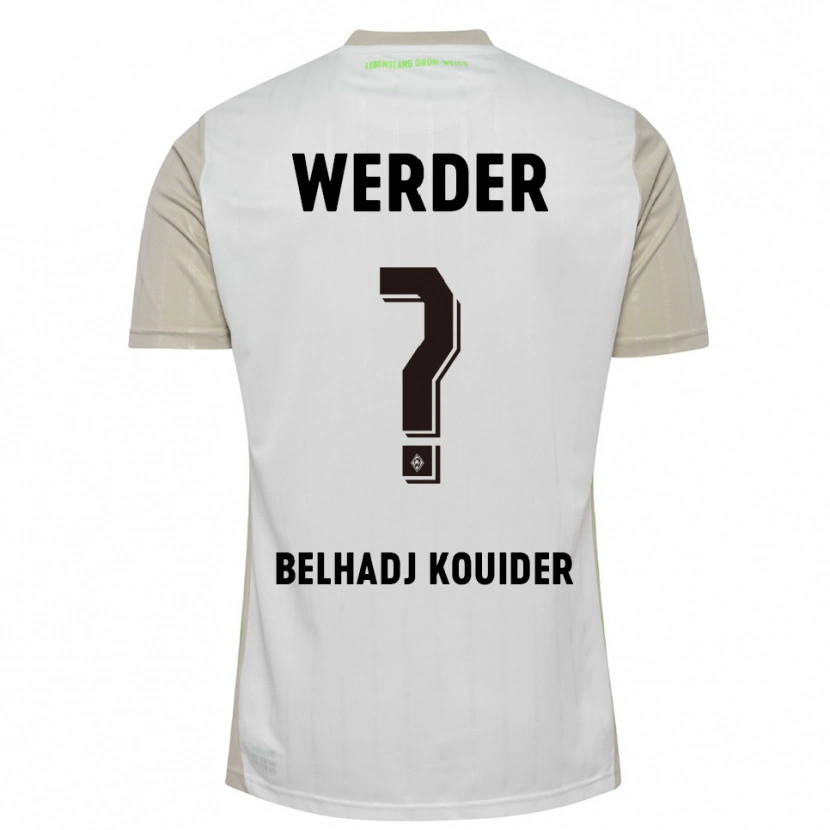 Danxen Kinder Mahfoud Belhadj Kouider #0 Weiß Schwarz Auswärtstrikot Trikot 2025/26 T-Shirt