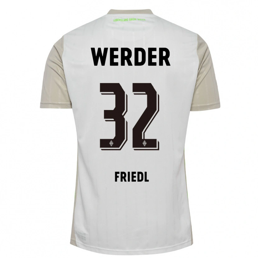 Danxen Kinder Marco Friedl #32 Weiß Schwarz Auswärtstrikot Trikot 2025/26 T-Shirt