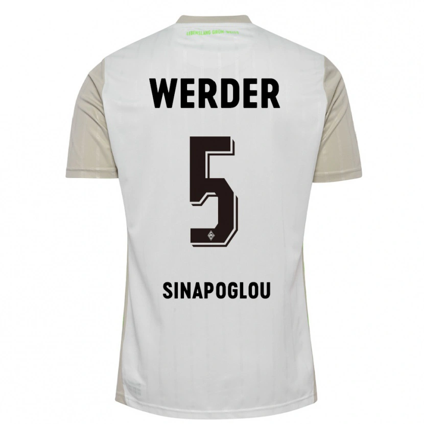 Danxen Kinder Oguzcan Sinapoglou #5 Weiß Schwarz Auswärtstrikot Trikot 2025/26 T-Shirt