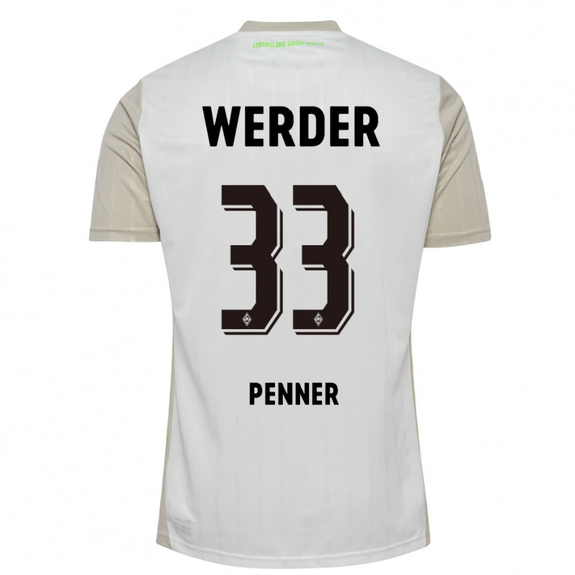 Danxen Kinder Maria Penner #33 Weiß Schwarz Auswärtstrikot Trikot 2025/26 T-Shirt