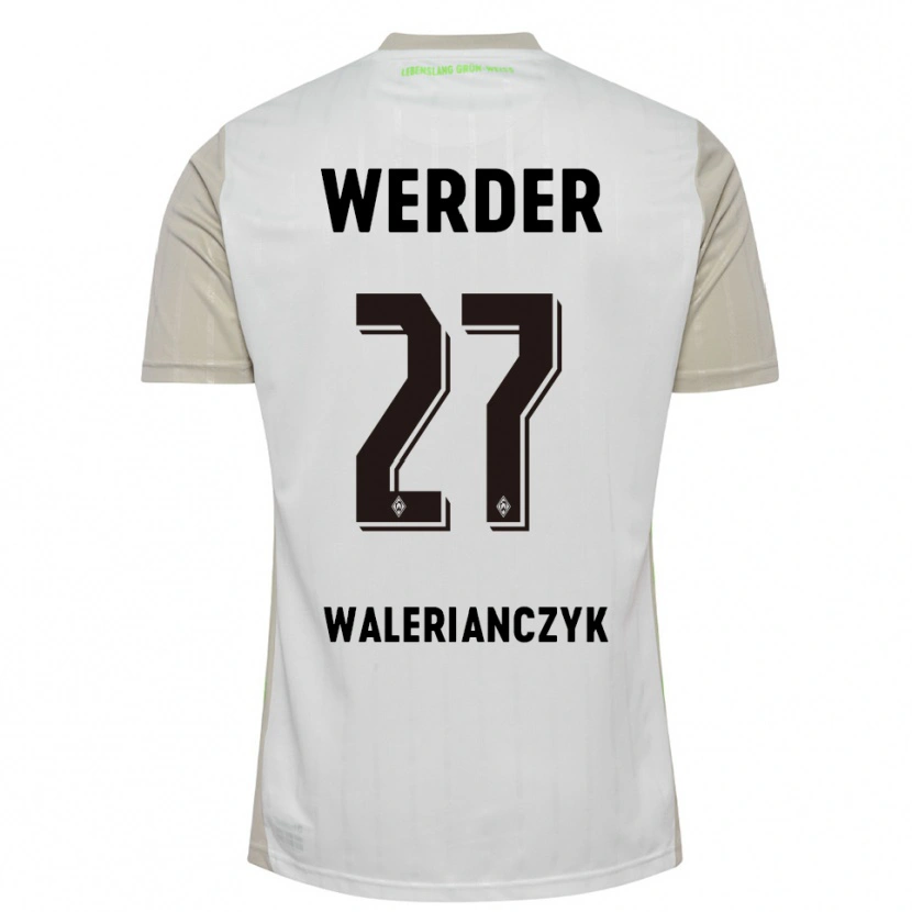 Danxen Kinder Dennis Walerianczyk #27 Weiß Schwarz Auswärtstrikot Trikot 2025/26 T-Shirt