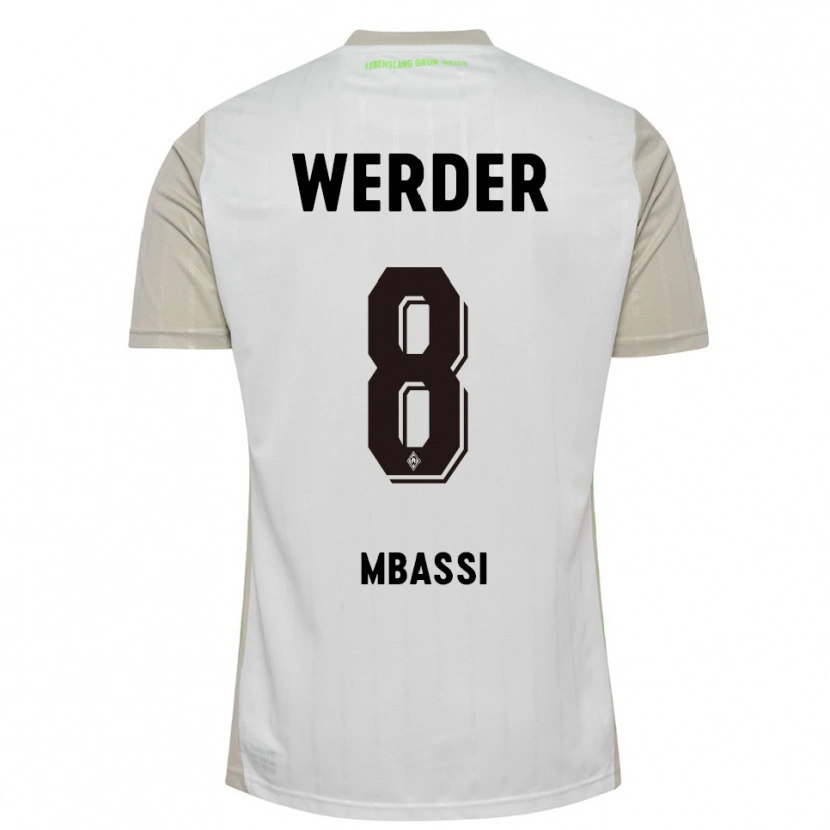 Danxen Kinder Mario Mbassi #8 Weiß Schwarz Auswärtstrikot Trikot 2025/26 T-Shirt