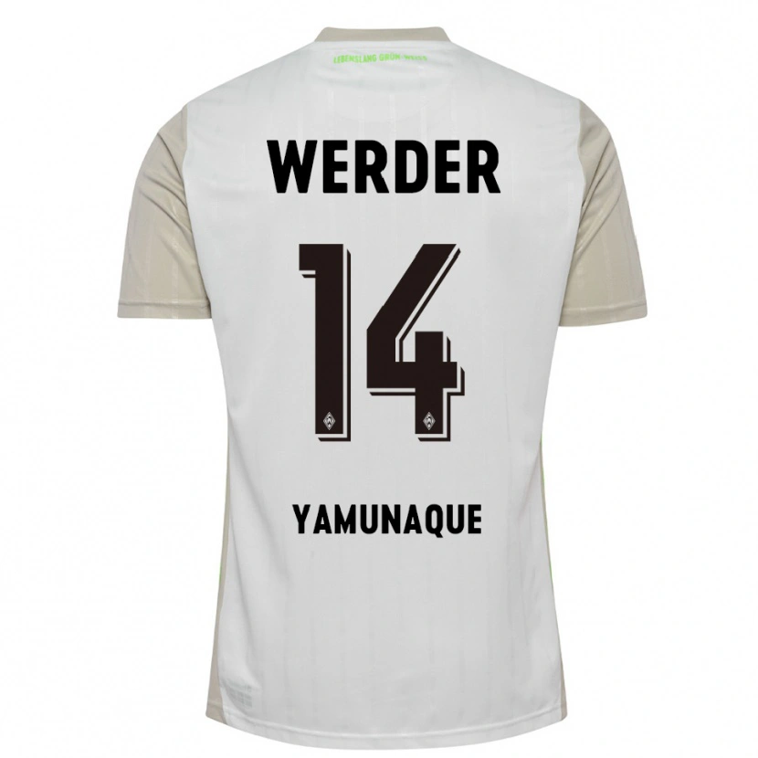 Danxen Kinder Rafael Pascual Ramirez Yamunaque #14 Weiß Schwarz Auswärtstrikot Trikot 2025/26 T-Shirt