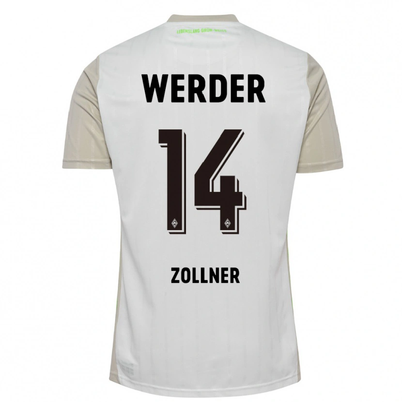 Danxen Kinder Adrian Zollner #14 Weiß Schwarz Auswärtstrikot Trikot 2025/26 T-Shirt