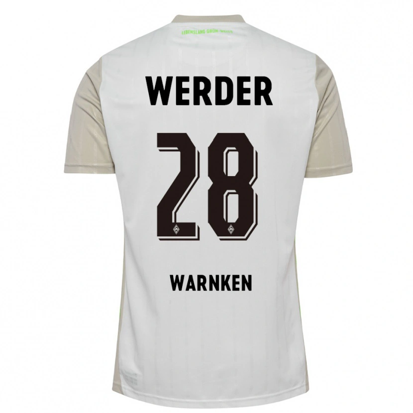 Danxen Kinder Jannes Warnken #28 Weiß Schwarz Auswärtstrikot Trikot 2025/26 T-Shirt