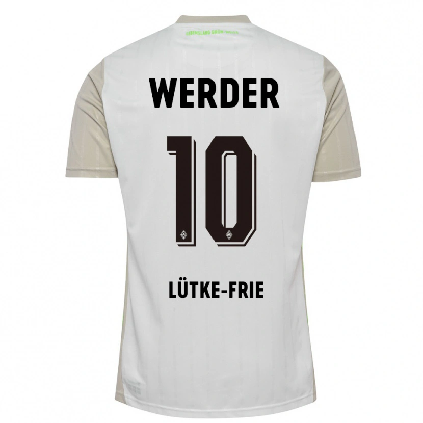 Danxen Kinder Dennis Lütke-Frie #10 Weiß Schwarz Auswärtstrikot Trikot 2025/26 T-Shirt