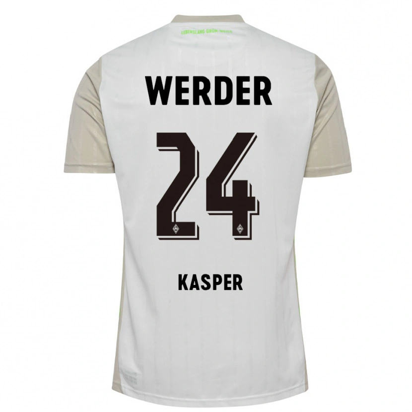 Danxen Kinder Dominik Kasper #24 Weiß Schwarz Auswärtstrikot Trikot 2025/26 T-Shirt