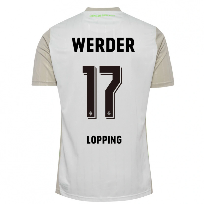 Danxen Kinder Jakob Löpping #17 Weiß Schwarz Auswärtstrikot Trikot 2025/26 T-Shirt