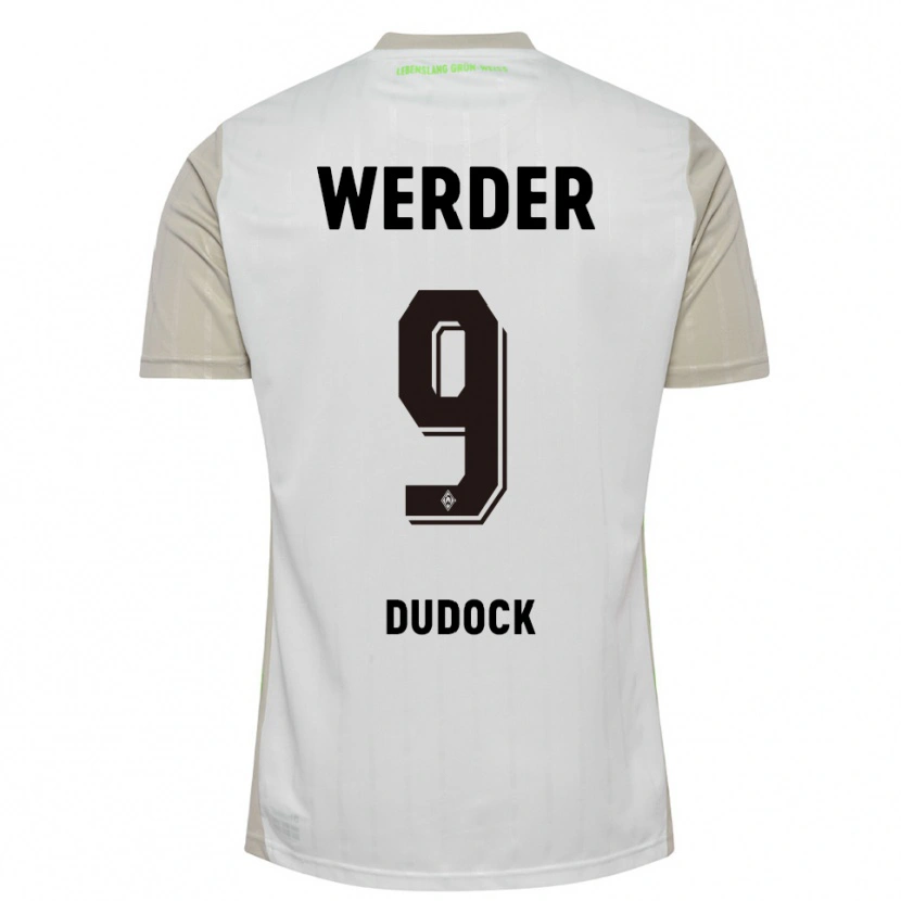 Danxen Kinder Joshua Dudock #9 Weiß Schwarz Auswärtstrikot Trikot 2025/26 T-Shirt