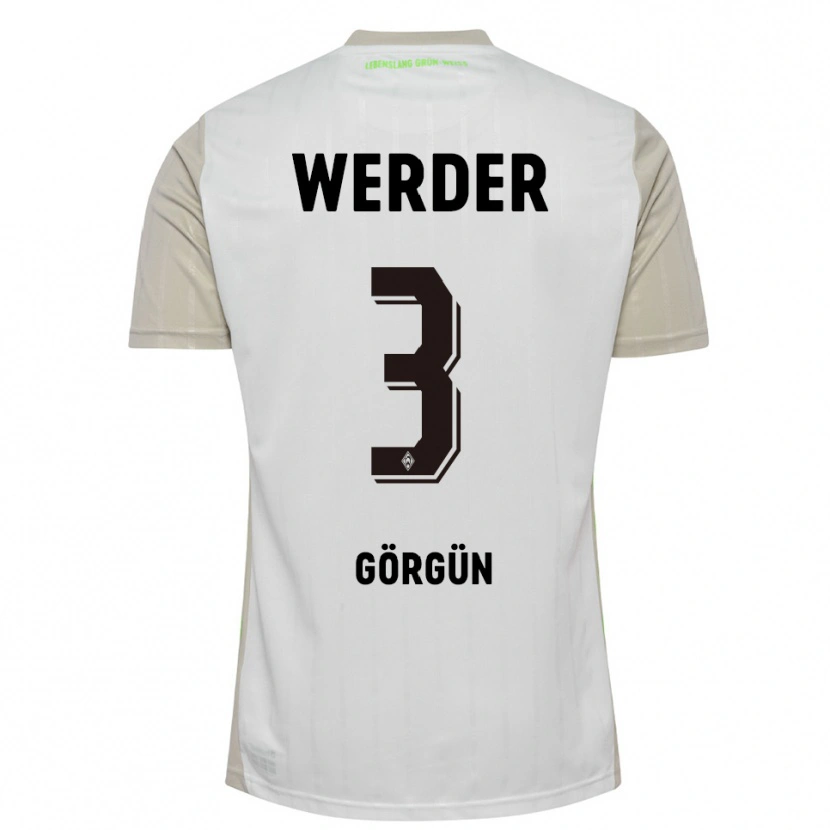 Danxen Kinder Deniz-Erdem Görgün #3 Weiß Schwarz Auswärtstrikot Trikot 2025/26 T-Shirt