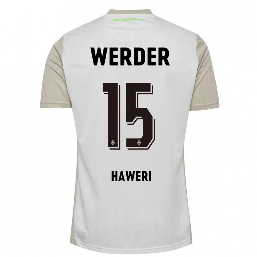 Danxen Kinder Adrian Haweri #15 Weiß Schwarz Auswärtstrikot Trikot 2025/26 T-Shirt