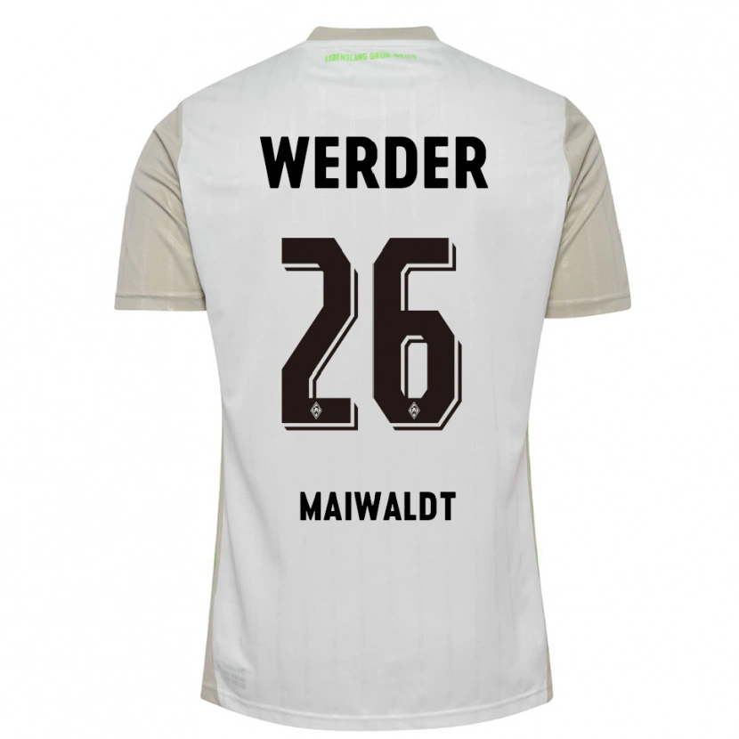 Danxen Kinder Julius Maiwaldt #26 Weiß Schwarz Auswärtstrikot Trikot 2025/26 T-Shirt