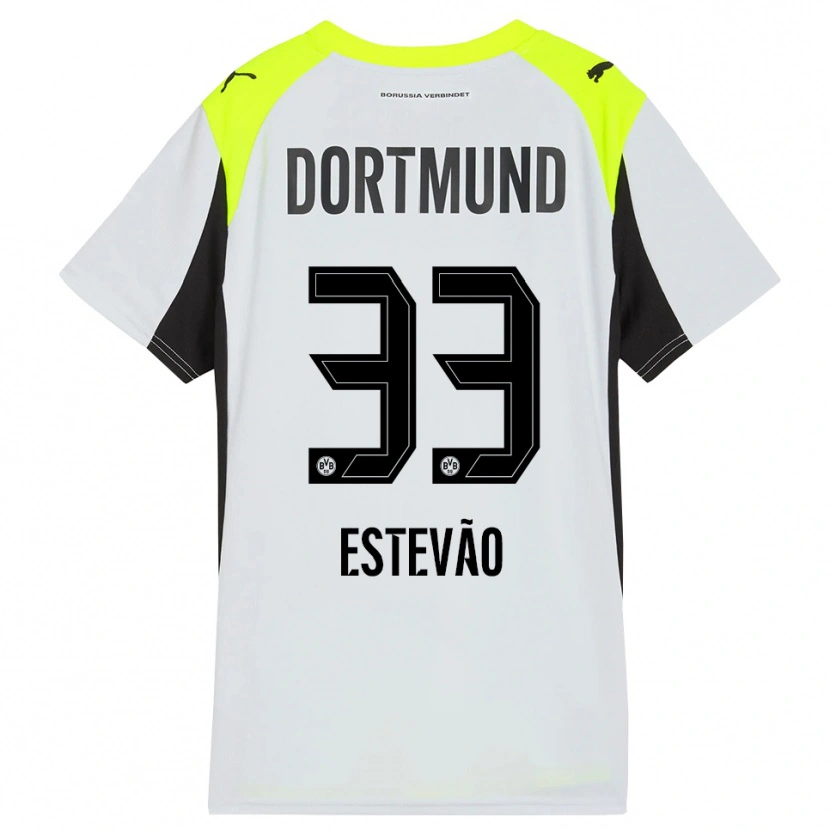 Danxen Kinder Tiago Estevão #33 Fluoreszierendes Gelb Auswärtstrikot Trikot 2025/26 T-Shirt