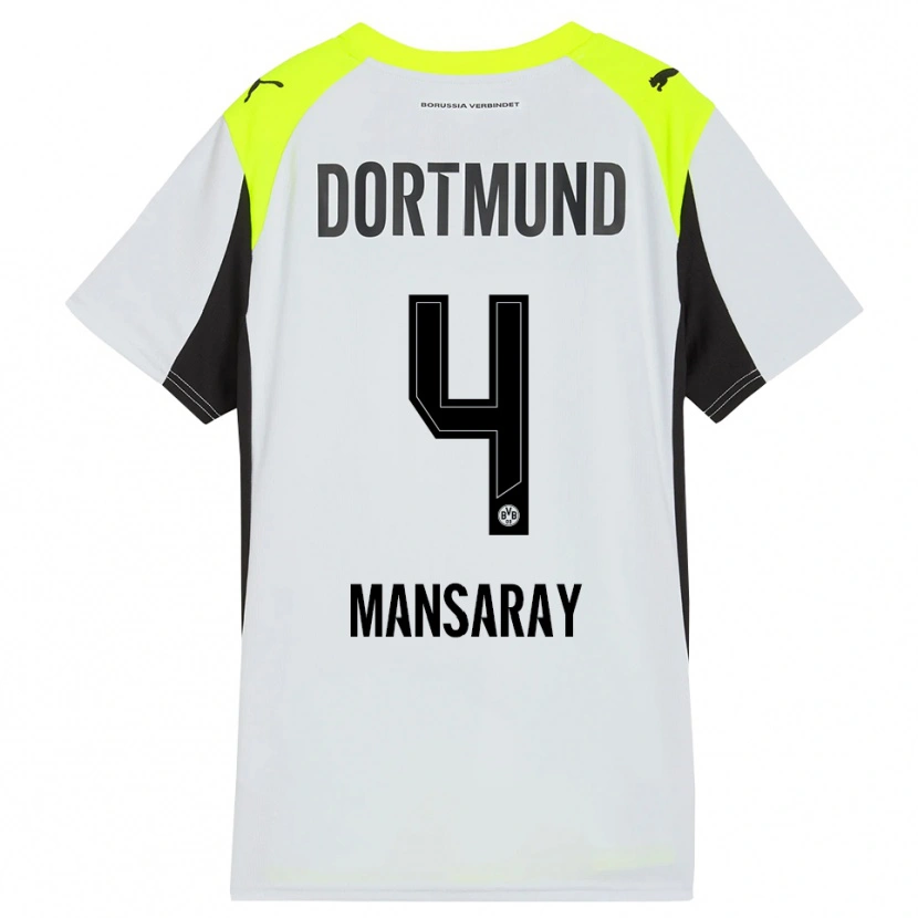 Danxen Kinder Ismael Mansaray #4 Fluoreszierendes Gelb Auswärtstrikot Trikot 2025/26 T-Shirt