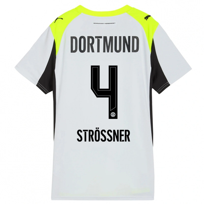 Danxen Kinder Lenni Strößner #4 Fluoreszierendes Gelb Auswärtstrikot Trikot 2025/26 T-Shirt