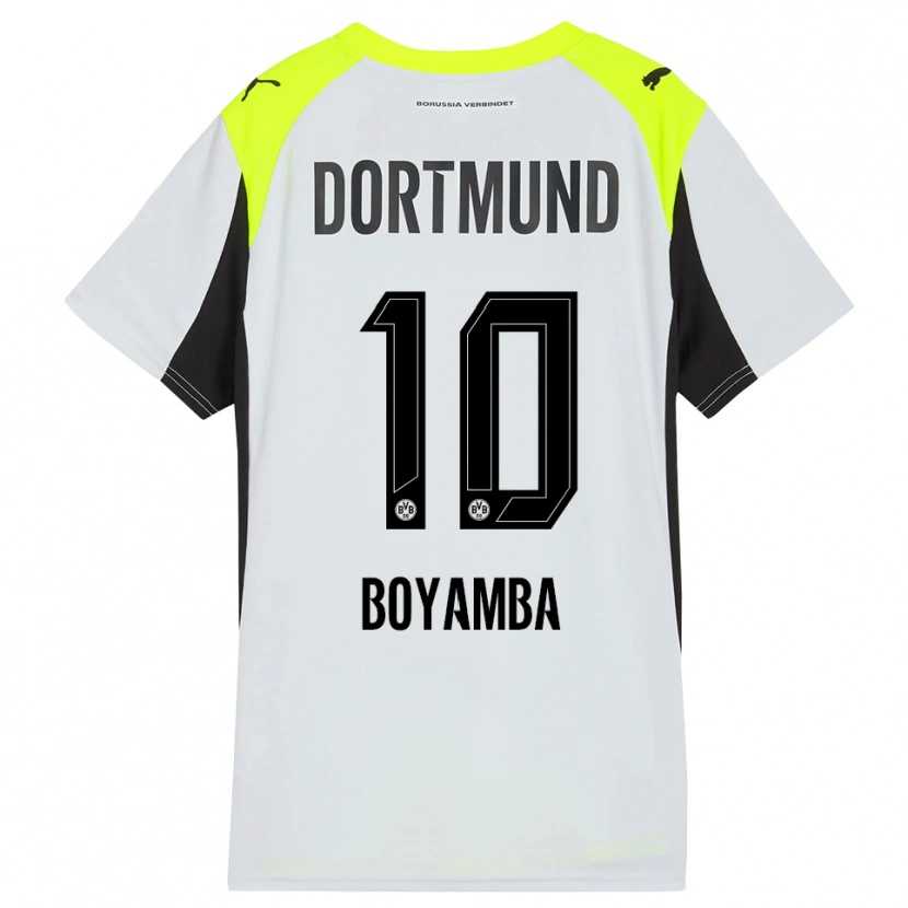 Danxen Kinder Joseph Boyamba #10 Fluoreszierendes Gelb Auswärtstrikot Trikot 2025/26 T-Shirt