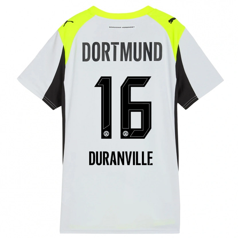 Danxen Kinder Julien Duranville #16 Fluoreszierendes Gelb Auswärtstrikot Trikot 2025/26 T-Shirt