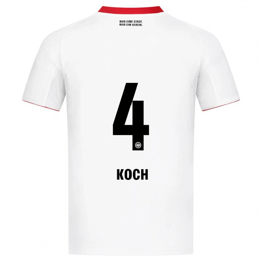 Danxen Kinder Robin Koch #4 Weiß Rot Auswärtstrikot Trikot 2025/26 T-Shirt
