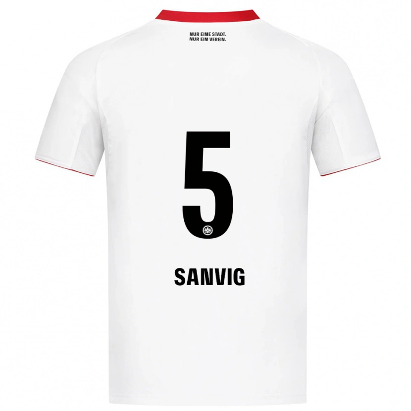 Danxen Kinder Pernille Sanvig #5 Weiß Rot Auswärtstrikot Trikot 2025/26 T-Shirt