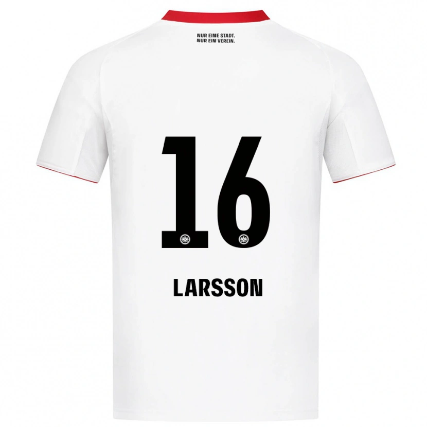 Danxen Kinder Hugo Larsson #16 Weiß Rot Auswärtstrikot Trikot 2025/26 T-Shirt