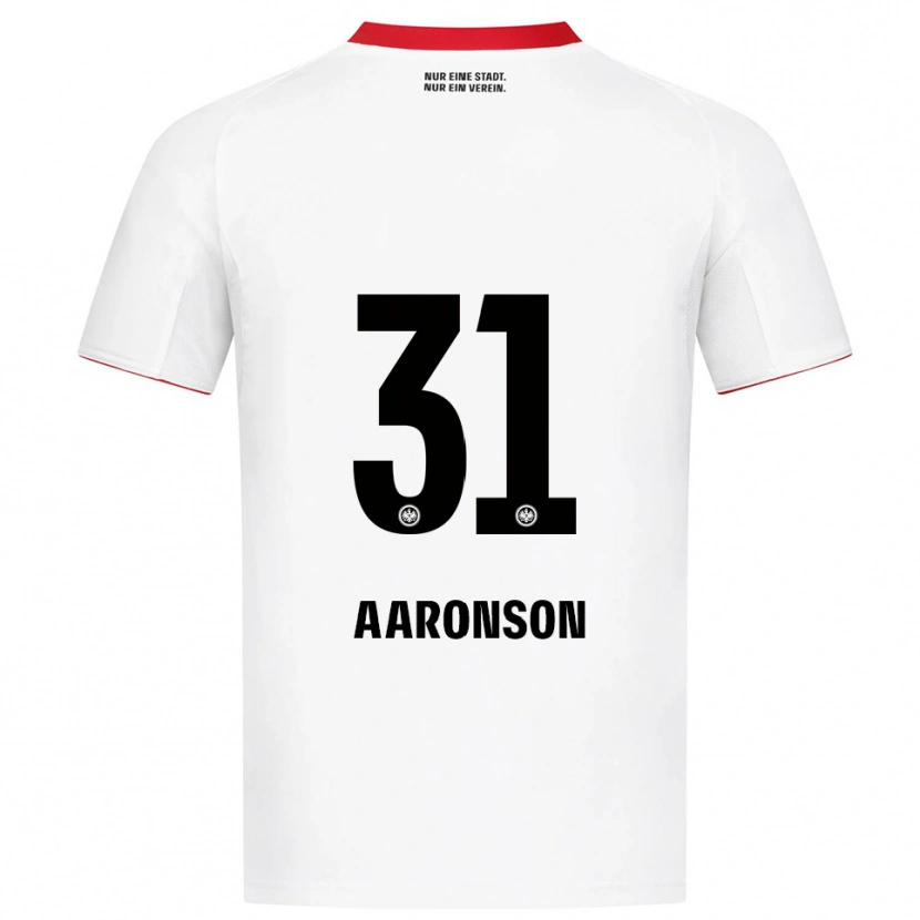 Danxen Kinder Paxten Aaronson #31 Weiß Rot Auswärtstrikot Trikot 2025/26 T-Shirt