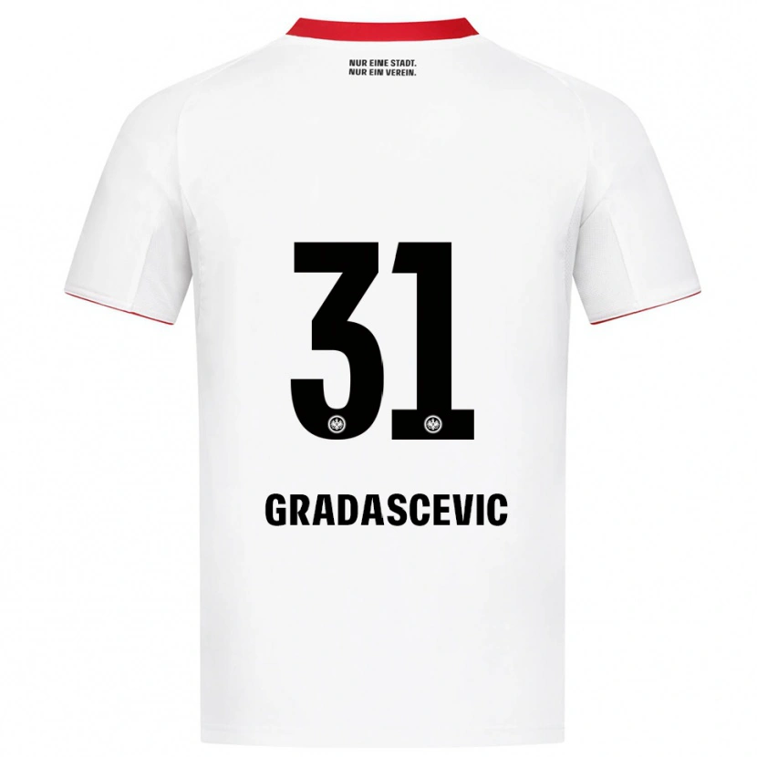 Danxen Kinder Meris Gradascevic #31 Weiß Rot Auswärtstrikot Trikot 2025/26 T-Shirt