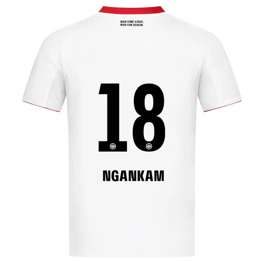 Danxen Kinder Jessic Ngankam #18 Weiß Rot Auswärtstrikot Trikot 2025/26 T-Shirt