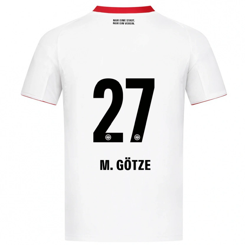 Danxen Kinder Mario Götze #27 Weiß Rot Auswärtstrikot Trikot 2025/26 T-Shirt