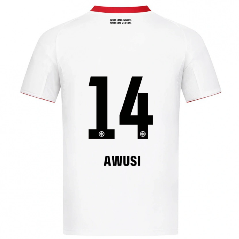 Danxen Kinder Junior Awusi #14 Weiß Rot Auswärtstrikot Trikot 2025/26 T-Shirt
