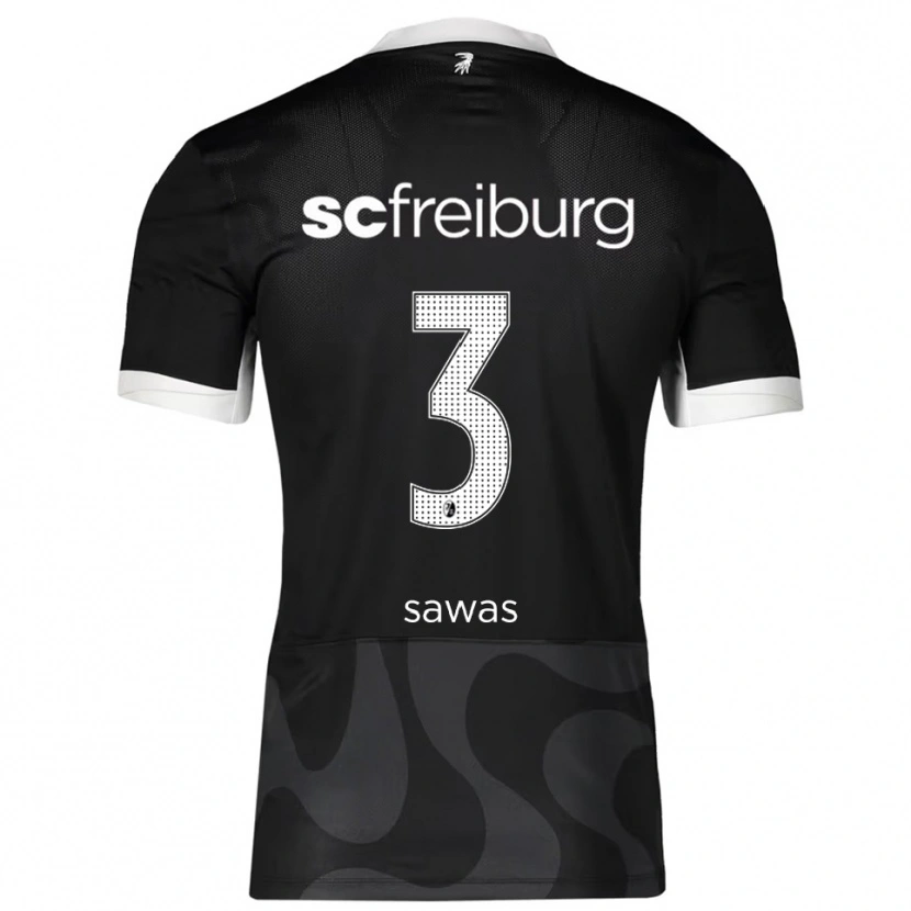 Danxen Kinder Leon Sawas #3 Schwarz Weiß Auswärtstrikot Trikot 2025/26 T-Shirt