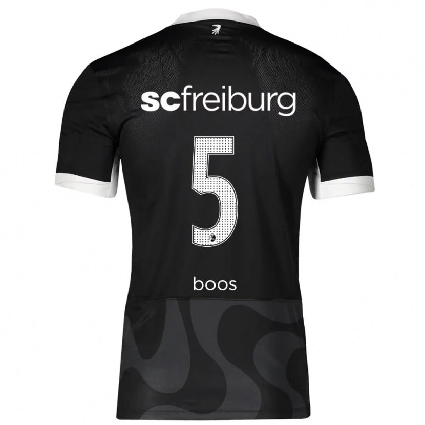 Danxen Kinder Yanik Boos #5 Schwarz Weiß Auswärtstrikot Trikot 2025/26 T-Shirt