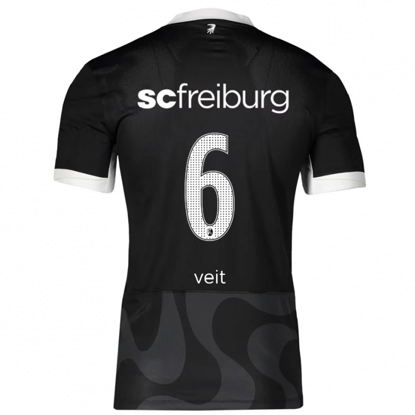 Danxen Kinder Jannik Veit #6 Schwarz Weiß Auswärtstrikot Trikot 2025/26 T-Shirt