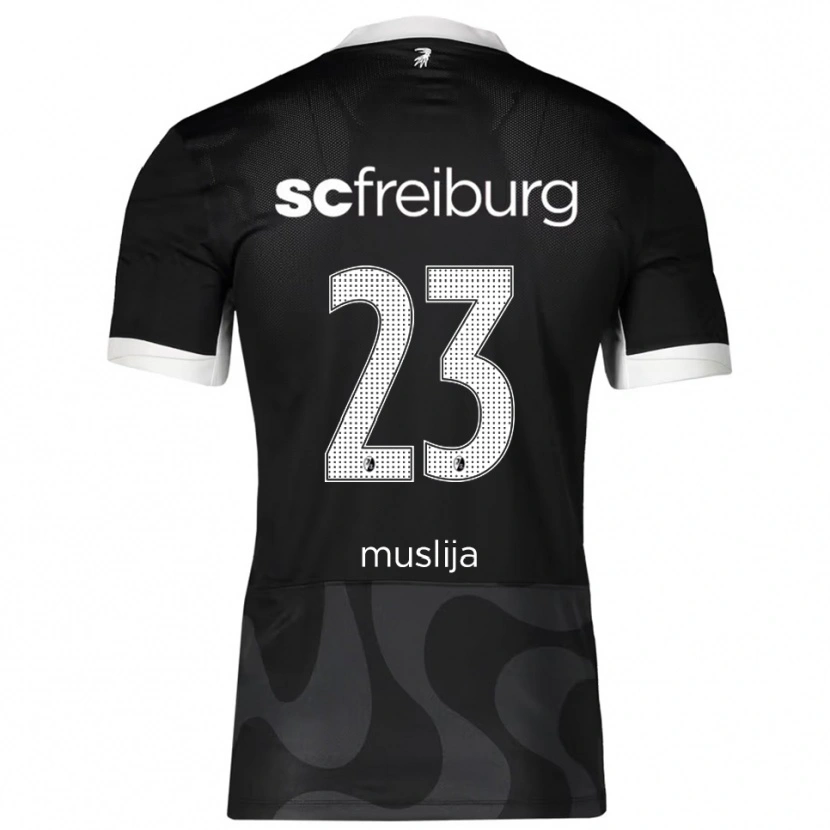 Danxen Kinder Florent Muslija #23 Schwarz Weiß Auswärtstrikot Trikot 2025/26 T-Shirt