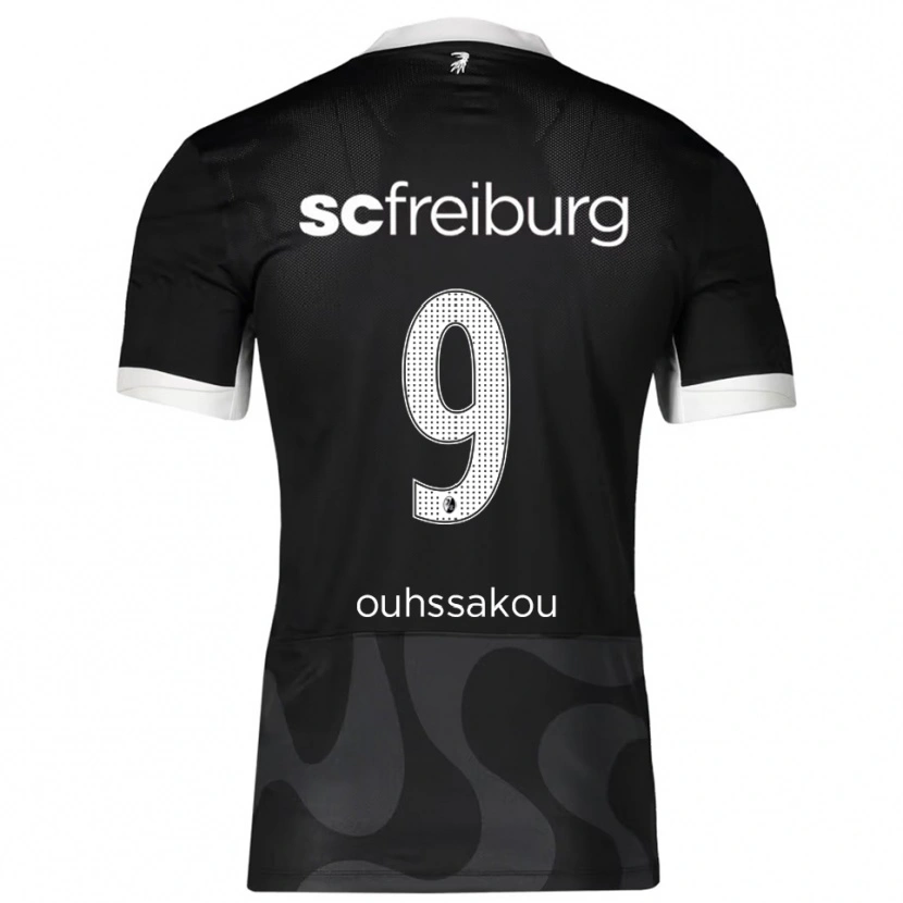 Danxen Kinder Essad Ouhssakou #9 Schwarz Weiß Auswärtstrikot Trikot 2025/26 T-Shirt