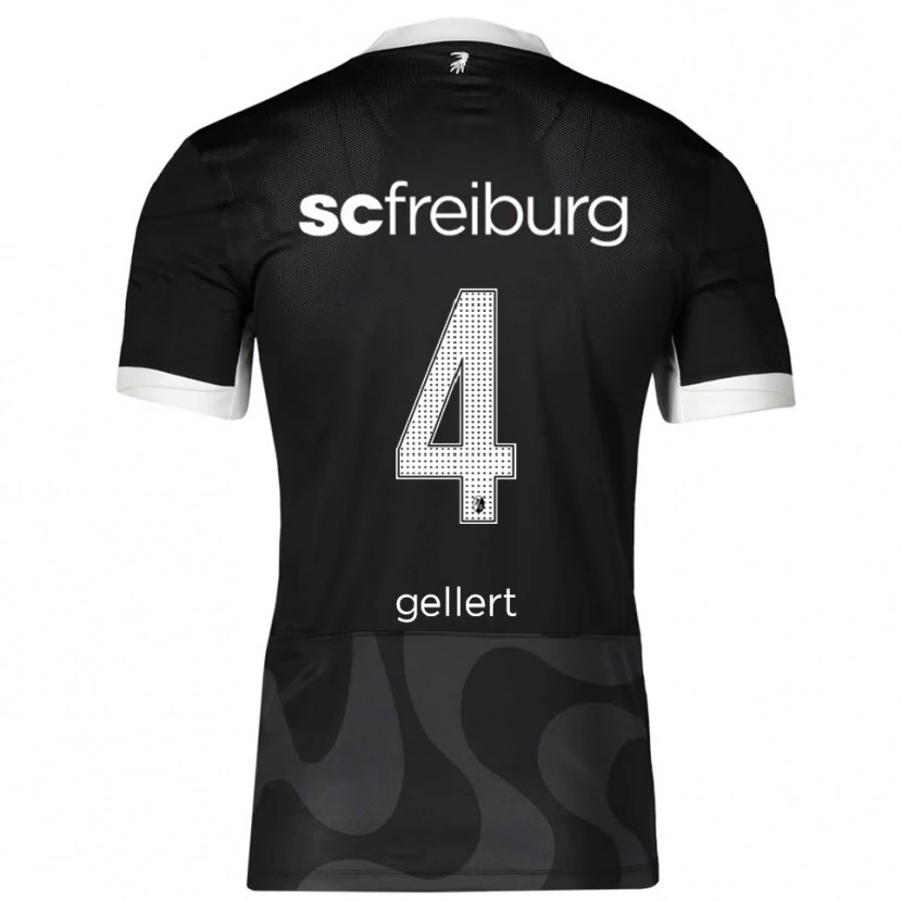 Danxen Kinder Fabian Gellert #4 Schwarz Weiß Auswärtstrikot Trikot 2025/26 T-Shirt