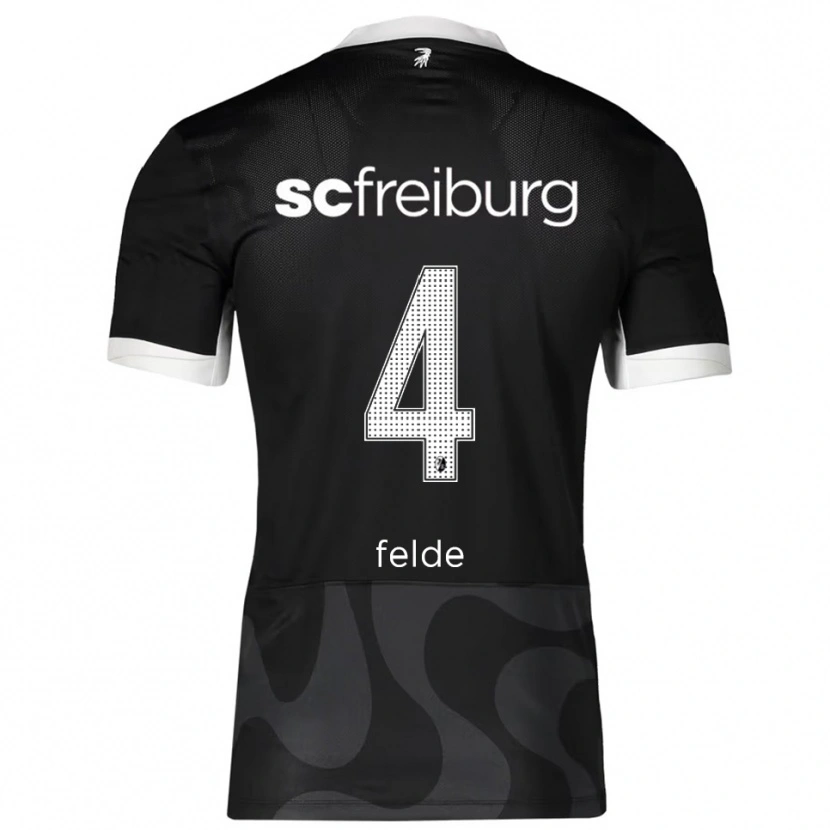 Danxen Kinder Meret Felde #4 Schwarz Weiß Auswärtstrikot Trikot 2025/26 T-Shirt