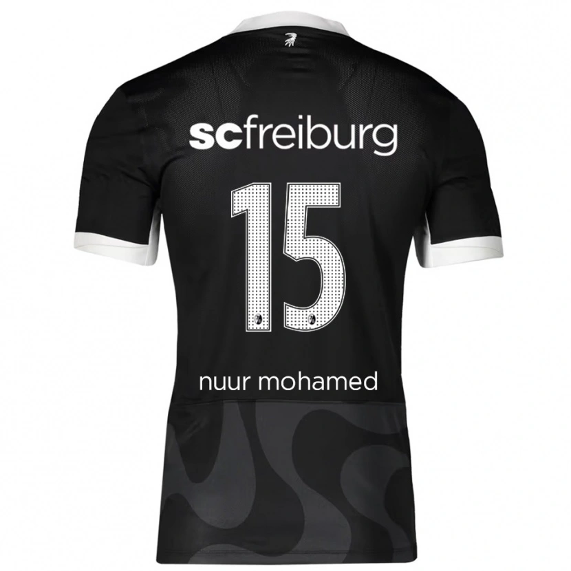 Danxen Kinder Billal Nuur Mohamed #15 Schwarz Weiß Auswärtstrikot Trikot 2025/26 T-Shirt