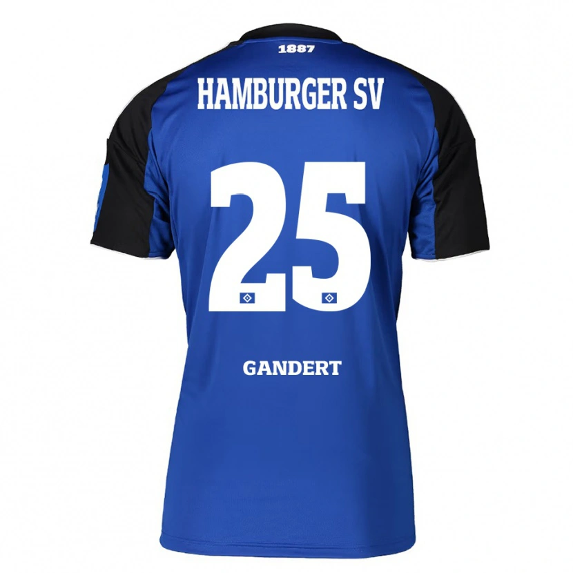 Danxen Kinder Jeremy Gandert #25 Blau Schwarz Auswärtstrikot Trikot 2025/26 T-Shirt