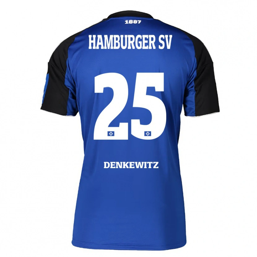 Danxen Kinder Nick Denkewitz #25 Blau Schwarz Auswärtstrikot Trikot 2025/26 T-Shirt