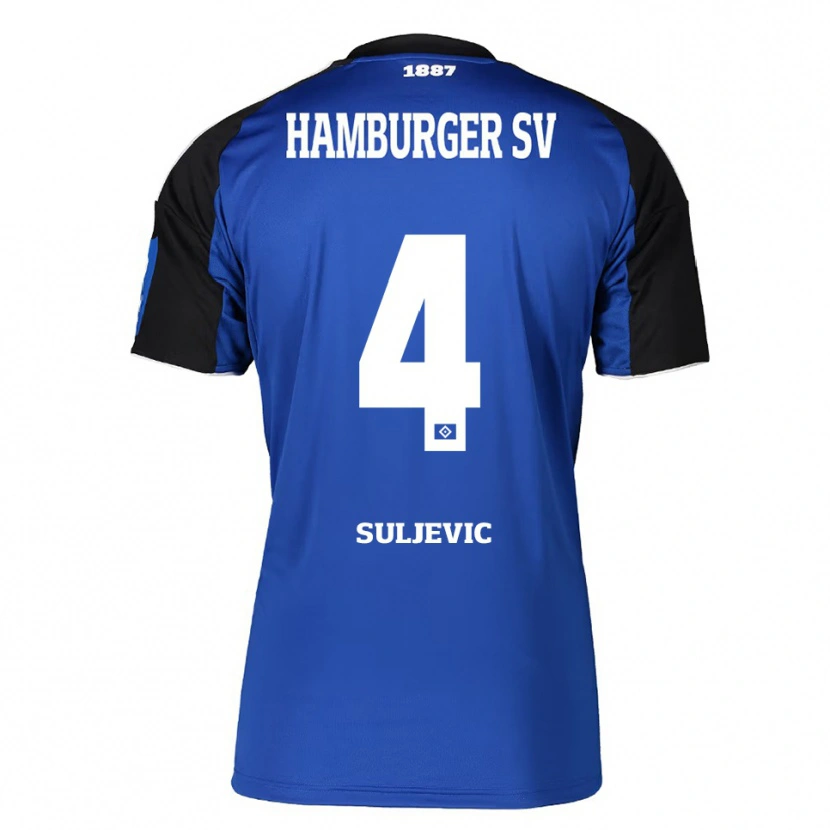Danxen Kinder Almin Suljevic #4 Blau Schwarz Auswärtstrikot Trikot 2025/26 T-Shirt