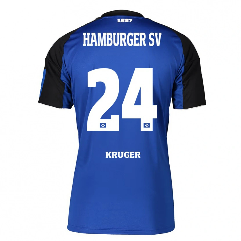 Danxen Kinder Artur Krüger #24 Blau Schwarz Auswärtstrikot Trikot 2025/26 T-Shirt