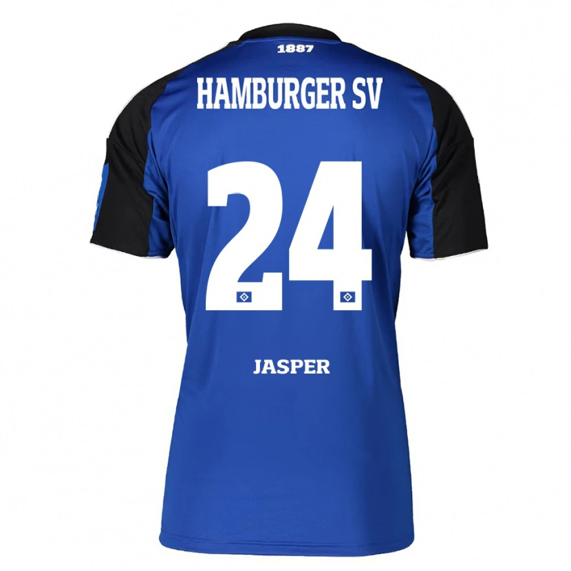 Danxen Kinder Jan-Lukas Jasper #24 Blau Schwarz Auswärtstrikot Trikot 2025/26 T-Shirt