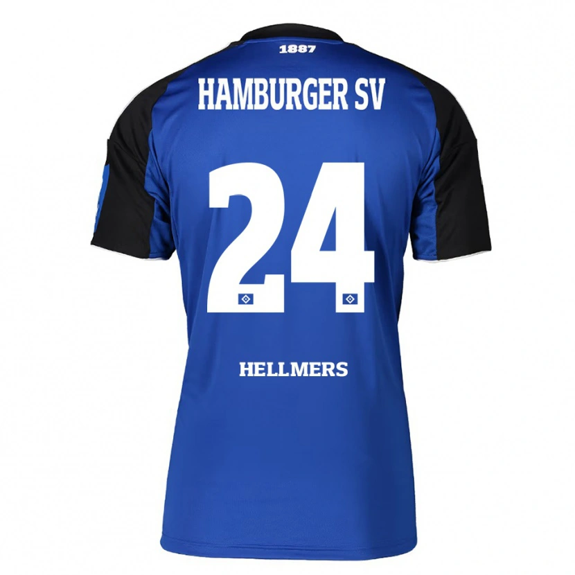 Danxen Kinder Maximilian Hellmers #24 Blau Schwarz Auswärtstrikot Trikot 2025/26 T-Shirt
