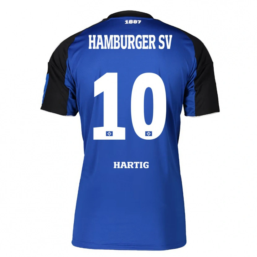 Danxen Kinder Jonas-Finn Hartig #10 Blau Schwarz Auswärtstrikot Trikot 2025/26 T-Shirt