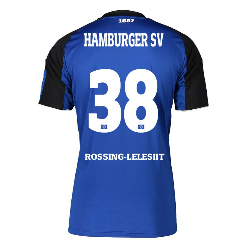 Danxen Kinder Alexander Røssing-Lelesiit #38 Blau Schwarz Auswärtstrikot Trikot 2025/26 T-Shirt
