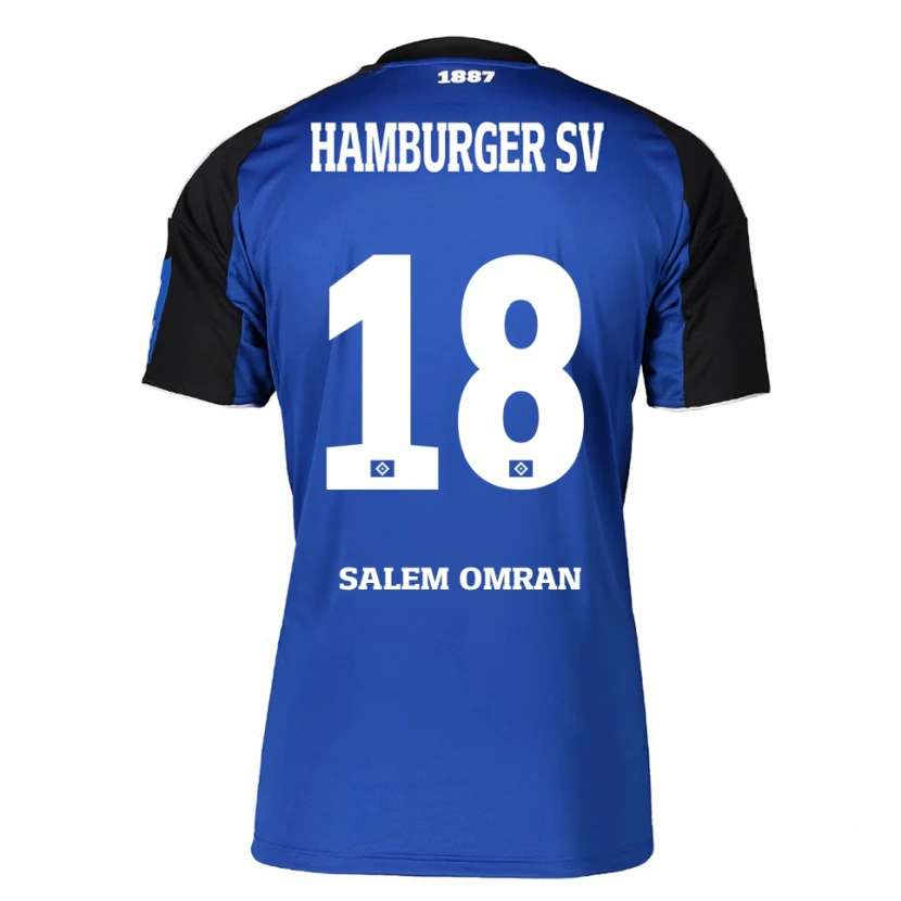 Danxen Kinder Amir Salem Omran #18 Blau Schwarz Auswärtstrikot Trikot 2025/26 T-Shirt