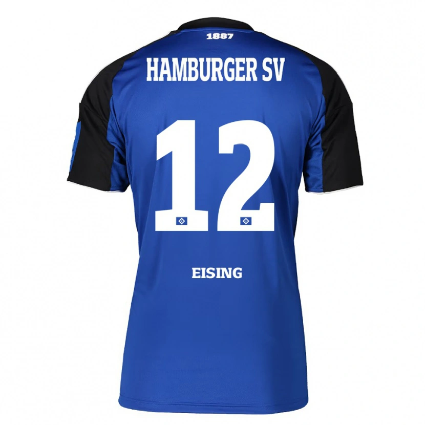 Danxen Kinder Luis Eising #12 Blau Schwarz Auswärtstrikot Trikot 2025/26 T-Shirt