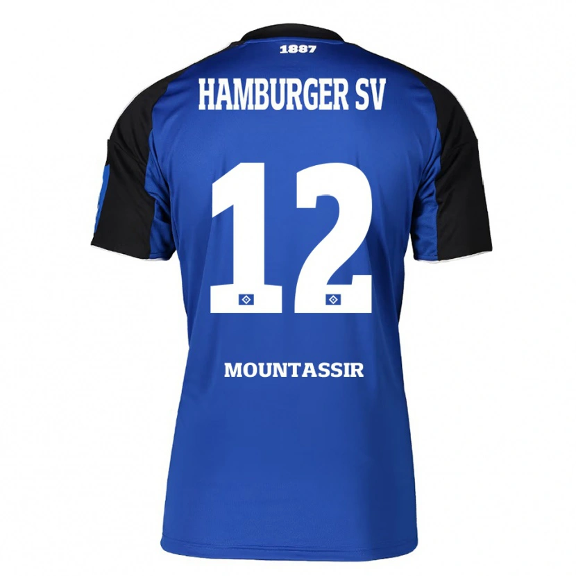 Danxen Kinder Youssef Mountassir #12 Blau Schwarz Auswärtstrikot Trikot 2025/26 T-Shirt