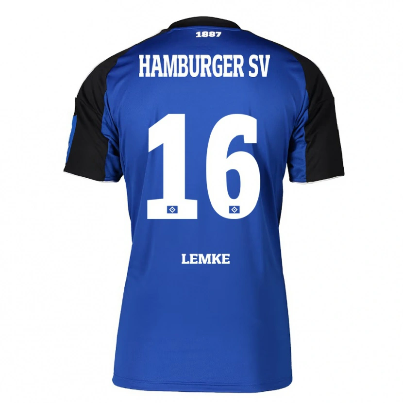 Danxen Kinder Louis Lemke #16 Blau Schwarz Auswärtstrikot Trikot 2025/26 T-Shirt